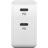 goobay Chargeur rapide USB-C PD Dual (36 W) Blanc, 2x USB-C, Power Delivery