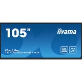 iiyama TE10518UWI-B1AG Écran d'affichage dynamique Carte A numérique 2,66 m (104.6") LED Wifi 450 cd/m² 5K Ultra HD Noir Écran tactile Intégré dans le processeur Android 16/7, Affichage public Noir (Mat), Carte A numérique, 2,66 m (104.6"), LED, 5120 x 2160 pixels, Wifi, 16/7