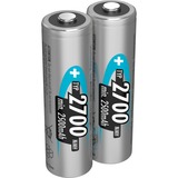 Ansmann Blister 2 X Accu, AA, 2700mAh AA / HR6 Hybrides nickel-métal (NiMH), Batterie Argent, AA, 2700mAh, AA / HR6, Hybrides nickel-métal (NiMH), 1,2 V, 2700 mAh, Bleu