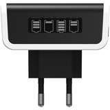 Ansmann Comfort Plus Universel Secteur, Chargeur Blanc/Noir, Hybrides nickel-métal (NiMH), Surcharge, Surchauffe, 9V, AA, AAA