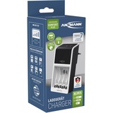 Ansmann Comfort Plus Universel Secteur, Chargeur Blanc/Noir, Hybrides nickel-métal (NiMH), Surcharge, Surchauffe, 9V, AA, AAA