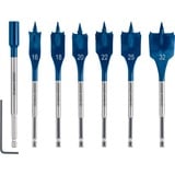 Bosch 2 608 900 334 foret Embout de perçage plat 7 pièce(s), Jeu de mèches de perceuse Perceuse, Embout de perçage plat, Bois tendre, Bleu, Gris, 235 mm, 215 mm