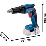 Bosch BOSCH GTB 18V-45 solo KARToN, Tournevis Bleu/Noir, Tournevis électrique, Poignée de pistolet, 1/4", Noir, Bleu, 4500 tr/min, 32 N·m