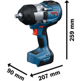 Bosch Clé à chocs sans fil GDS18V-1400 Professional, 18 Volts, Visseuse à choc Bleu/Noir