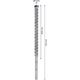Bosch Expert Foret SDS Max-8X, Perceuse Marteau perforateur, Hammer drill bit, 2,8 cm, 720 mm, Béton, pierre, 60 cm