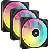 Corsair iCUE LINK QX120 RGB 120mm Reconditionné ventilateurs de boîtier Noir, 3 pièces, 120 x 120 x 25 mm, PWM