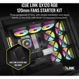 Corsair iCUE LINK QX120 RGB 120mm Reconditionné ventilateurs de boîtier Noir, 3 pièces, 120 x 120 x 25 mm, PWM