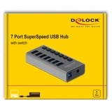 DeLOCK 63669 hub & concentrateur USB 3.2 Gen 1 (3.1 Gen 1) Type-B 5000 Mbit/s Gris, Hub USB USB 3.2 Gen 1 (3.1 Gen 1) Type-B, USB 3.2 Gen 1 (3.1 Gen 1) Type-A, 5000 Mbit/s, Gris, Aluminium, 1 m