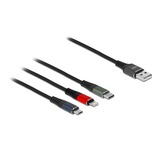 DeLOCK 87277 câble USB 1 m USB 2.0 USB A Micro-USB B/Lightning/Apple 30-pin Vert, Noir, Rouge, Bleu Multicolore, 1 m, USB A, Micro-USB B/Lightning/Apple 30-pin, USB 2.0, Vert, Noir, Rouge, Bleu