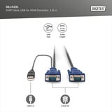 Digitus Ensemble de câbles KVM USB DS-19231, pour consoles KVM, Câble en Y Noir