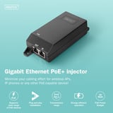 Digitus Injecteur Gigabit Ethernet PoE+, 802.3at 30 W, PoE-Injecteur Noir