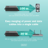 Digitus Injecteur Gigabit Ethernet PoE+, 802.3at 30 W, PoE-Injecteur Noir