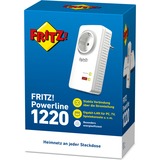 FRITZ! FRITZ!Powerline 1220 Powerline 1220, 1200 Mbit/s, Type F, Gigabit Ethernet, 10,100,1000 Mbit/s, 10BASE-T, 100BASE-T, 1000BASE-T, 3 W