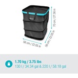 GARDENA Sac à déchets de jardin rectangulaire, taille L, Sack Noir/Turquoise, Jusqu'à 220 litres