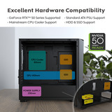 Montech X5M boîtier midi tower Noir | 2x USB-A | 1x USB-C | RGB | Verre Trempé