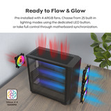Montech  boîtier midi tower Noir | 2x USB-A | 1x USB-C | RGB | Verre Trempé