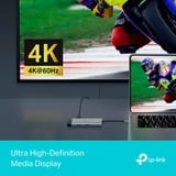 TP-Link UH6120C hub & concentrateur USB Type-C Gris, Station d'accueil Gris/Noir, USB Type-C, USB Type-C, Gris, Câble rond, 0,18 m, 118,2 mm