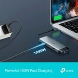 TP-Link UH6120C hub & concentrateur USB Type-C Gris, Station d'accueil Gris/Noir, USB Type-C, USB Type-C, Gris, Câble rond, 0,18 m, 118,2 mm