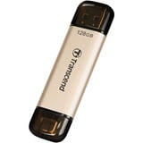 Transcend JetFlash 930C lecteur USB flash 128 Go USB Type-A / USB Type-C 3.2 Gen 1 (3.1 Gen 1) Or, Clé USB Or/Noir, 128 Go, USB Type-A / USB Type-C, 3.2 Gen 1 (3.1 Gen 1), 420 Mo/s, Casquette, Or