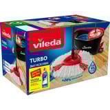 Vileda Set complet serpillière Turbo 2en1 microfibre, Serpillère Noir/Rouge