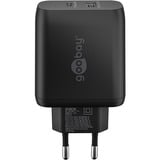 goobay 45W GaN USB-C PD Dual Fast Charger Noir, 1x USB-C, 1x USB-A