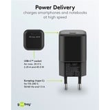 goobay Chargeur rapide USB-C PD GaN Nano (45 W) Noir, 1x USB-C, Power Delivery 3.0