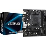 ASRock A520M-HDV Emplacement AM4 micro ATX carte mère socket AM4 AMD, Emplacement AM4, AMD Ryzen™ 3 de 3e génération, AMD Ryzen 5 de 3e génération, AMD Ryzen™ 7 de 3e..., DDR4-SDRAM, 64 Go, DIMM