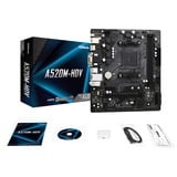 ASRock A520M-HDV Emplacement AM4 micro ATX carte mère socket AM4 AMD, Emplacement AM4, AMD Ryzen™ 3 de 3e génération, AMD Ryzen 5 de 3e génération, AMD Ryzen™ 7 de 3e..., DDR4-SDRAM, 64 Go, DIMM