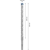 Bosch Expert SDS plus-7X Foret hélicoïdal 1 pièce(s), Perceuse Marteau perforateur, Foret hélicoïdal, 1,4 cm, 200 mm, Ciment dur, 26,5 cm