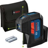 Bosch GPL 3 G Professional Niveau à point 30 m 500-540 nm (< 10mW), Laser à points Bleu/Noir, 30 m, 0,35 mm/m, 4°, 4 s, horizontale/verticale, Vert