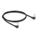 DeLOCK Câble de raccordement RJ-45 Cat.6a S/FTP, Slim coudé à 90° Noir