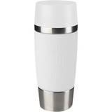 Emsa 515108 thermos 0,36 ml Blanc, Gobelet Blanc/en acier inoxydable, Blanc, Polypropylène, Silicone, 4 h, 8 h, 0,36 ml, 8 cm
