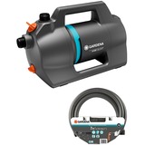 GARDENA Pompe d'arrosage 4100 Silent, set de tuyaux d'aspiration Gris foncé/Turquoise