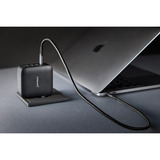 Intenso Adaptateur secteur GaN + câble, Chargeur Noir