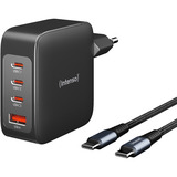 Intenso Adaptateur secteur GaN + câble chargeur Noir, 3x USB-C, 1x USB-A