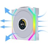 Lian Li UNI FAN SL120 LCD Wireless Reverse Blade, Ventilateur de boîtier Blanc, 3 pièces, connecteur de ventilateur PWM à 4 broches