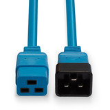 Lindy Rallonge secteur C20 vers C19, bleu, 1m, Câble d'extension Bleu, bleu, 1m, 1 m, Coupleur C19, Coupleur C20, 250 V, 16 A