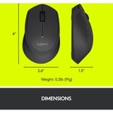 Logitech M280, Souris Noir, 1000 dpi