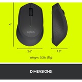 Logitech Wireless Mouse M280, Souris Noir, 1000 dpi