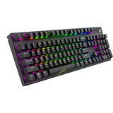 Sharkoon SKILLER SGK20 RGB clavier gaming mécanique Noir, Layout US (QWERTY), Huano Brown, 100%