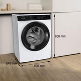 gorenje G600 WPNA94A1TS machine à laver Charge avant 9 kg 1300 tr/min Blanc Blanc/Noir, Charge avant, 9 kg, B, 72 dB, 1300 tr/min, A