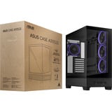ASUS  boîtier midi tower Noir | 2x USB-A | 1x USB-C | RGB | Verre Trempé