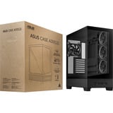 ASUS  boîtier midi tower Noir | 2x USB-A | 1x USB-C | RGB | Verre Trempé