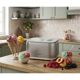 Ariete Machine à glace Gran Gelato 4en1, Sorbetière Blanc/Argent