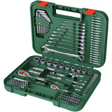 Bosch Coffret d'outils avancé, 132 pièces, Clés mixtes à cliquet Vert