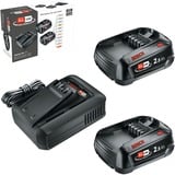 Bosch Kit de démarrage batterie 18V 2x 2,5Ah + chargeur rapide AL 18V-44, Bundle Noir