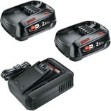 Bosch Kit de démarrage batterie 18V 2x 2,5Ah + chargeur rapide AL 18V-44, Bundle Noir