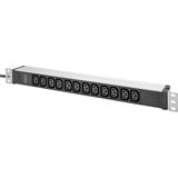 Digitus Barre d'alimentation 19" PDU avec profilé en aluminium, 12 prises C13 Noir/en aluminium