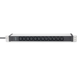 Digitus Barre d'alimentation 19" PDU avec profilé en aluminium, 12 prises C13, Multiprise Noir/en aluminium