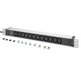 Digitus Barre d'alimentation 19" PDU avec profilé en aluminium, 12 prises C13, Multiprise Noir/en aluminium